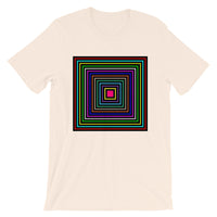 Colored Boxes Black Outlines Unisex T-Shirt Abyssinian Kiosk Fashion Multiple Color Squares Cotton Apparel Clothing Bella Canvas Original Art