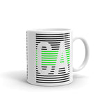 CA Black Green Lines Kaffa Mug