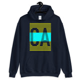 Yellow Cyan CA Unisex Hoodie Abyssinian Kiosk California State Fashion Cotton Apparel Clothing Gildan Original Art