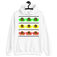 Black Lines GYR Angels Unisex Hoodie Ethiopian Angels Abyssinian Kiosk Green Yellow Red Flag Abyssinia Ethiopia Gildan Original Art Fashion Cotton Apparel Clothing