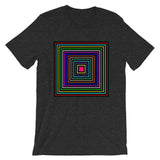 Colored Boxes Black Outlines Unisex T-Shirt Abyssinian Kiosk Fashion Multiple Color Squares Cotton Apparel Clothing Bella Canvas Original Art