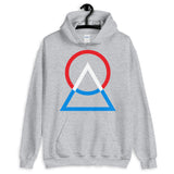Red White Blue Circle Triangle Unisex Hoodie Abyssinian Kiosk Harmonious Meeting Fashion Cotton Apparel Clothing Gildan Original Art