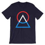 Red White Blue Circle Triangle Unisex T-Shirt Abyssinian Kiosk Harmonious Meeting Fashion Cotton Apparel Clothing Bella Canvas Original Art