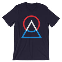 Red White Blue Circle Triangle Unisex T-Shirt Abyssinian Kiosk Harmonious Meeting Fashion Cotton Apparel Clothing Bella Canvas Original Art