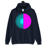 Cyan Half Star Magenta Half Circle Unisex Hoodie Abyssinian Kiosk Fashion Cotton Apparel Clothing Gildan Original Art