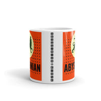 Abyssinian Kiosk Logo Black Letters Coffee Mug Ethiopian Lion of Judah Amharic Alphabet Abyssinia Ethiopia
