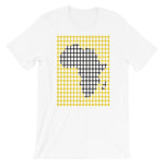 Black Africa Dark Yellow Grid Unisex T-Shirt Map Abyssinian Kiosk Fashion Cotton Apparel Clothing Bella Canvas Original Art