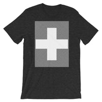 White Criss White Cross Unisex T-Shirt Abyssinian Kiosk Equal Arm Cross Christian Criss Cross Lines Bella Canvas Original Art Fashion Cotton Apparel Clothing