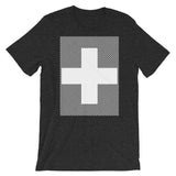 White Criss White Cross Unisex T-Shirt Abyssinian Kiosk Equal Arm Cross Christian Criss Cross Lines Bella Canvas Original Art Fashion Cotton Apparel Clothing