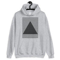 Black Lined Pyramid Unisex Hoodie Abyssinian Kiosk Fashion Cotton Apparel Clothing Gildan Original Art