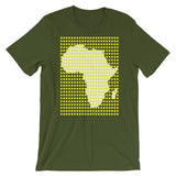Yellow Squares White Africa Unisex T-Shirt Yellow Squares Map African Abyssinian Kiosk Fashion Cotton Apparel Clothing Bella Canvas Original Art