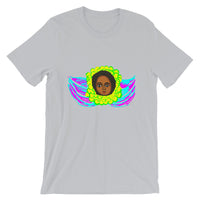 Cyan & Magenta Angel  Unisex T-Shirt Traditional Ethiopian with Feathers and Wings Abyssinian Kiosk Ethiopian Bella Canvas Original Art Fashion Cotton Apparel Clothing