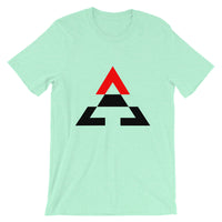 Pyramid Black Bottom Red Top Unisex T-Shirt Bella Canvas Original Art Abyssinian Kiosk Fashion Cotton Apparel Clothing