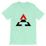 Pyramid Black Bottom Red Top Unisex T-Shirt Bella Canvas Original Art Abyssinian Kiosk Fashion Cotton Apparel Clothing