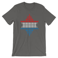 Red White Blue Boxes Star of David Unisex T-Shirt Abyssinian Kiosk Rectangles Jewish Falasha Abyssinia Ethiopia Bella Canvas Original Art Fashion Cotton Apparel Clothing