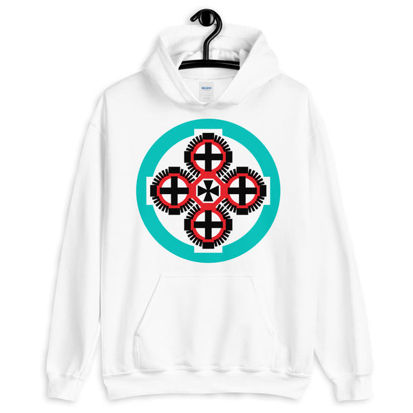 Bullseye Cross #9 Unisex Hoodie Ethiopian Coptic Orthodox Abyssinian Kiosk Christian Gildan Original Art Abyssinian Kiosk Fashion Cotton Apparel Clothing