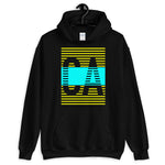 Yellow Cyan CA Unisex Hoodie Abyssinian Kiosk California State Fashion Cotton Apparel Clothing Gildan Original Art