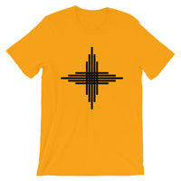 Plain Black Zia Sun Cross Unisex T-Shirt Abyssinian Kiosk Fashion Cotton Apparel Clothing Bella Canvas Original Art