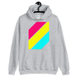 Pink Yellow Cyan Stripes Unisex Hoodie Abyssinian Kiosk Diagonal Stripes Fashion Cotton Apparel Clothing Gildan Original Art