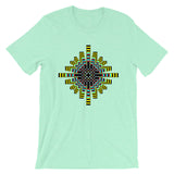 Psychedelic Waffle Cross Unisex T-Shirt Trip Trippy Colorful Ethiopian Coptic Orthodox Abyssinian Kiosk Christian Bella Canvas Original Art Abyssinian Kiosk Fashion Cotton Apparel Clothing