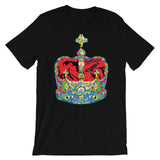 Funky Crown Red Unisex T-Shirt Abyssinian Kiosk Empress Menen Crown Haile Selassie Colors African Royal Royalty Fashion Cotton Apparel Clothing Bella Canvas Original Art