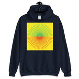 Green & Red Cube Spokes Yellow BG Unisex Hoodie Abyssinian Kiosk Fashion Cotton Apparel Clothing Gildan Original Art