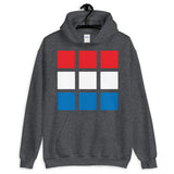 RWB Blocks Unisex Hoodie Gildan Original Art Abyssinian Kiosk Fashion Cotton Apparel Clothing Red White Blue America American Flag