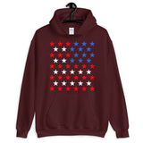 Star Spangled Unisex Hoodie 50 Stars States United States of America American Flag Red White Blue Freedom USA Original Art Abyssinian Kiosk