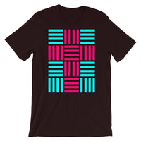 4 Lines Pink Cross Cyan Unisex T-Shirt Abyssinian Kiosk Christian Bella Canvas Original Art Fashion Cotton Apparel Clothing