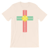 Green Yellow Red Ellipse Cross Unisex T-Shirt Abyssinian Kiosk Christian Jesus Religion Cross Bella Canvas Original Art Fashion Cotton Apparel Clothing