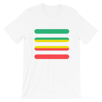 Green to Yellow to Red Bars Unisex T-Shirt Abyssinian Kiosk Ethiopia Fashion Cotton Apparel Clothing Bella Canvas Original Art