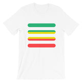 Green to Yellow to Red Bars Unisex T-Shirt Abyssinian Kiosk Ethiopia Fashion Cotton Apparel Clothing Bella Canvas Original Art