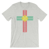 Green Yellow Red Ellipse Cross Unisex T-Shirt Abyssinian Kiosk Christian Jesus Religion Cross Bella Canvas Original Art Fashion Cotton Apparel Clothing