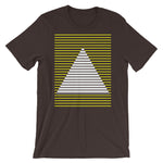 Yellow White Lined Pyramid Unisex T-Shirt Abyssinian Kiosk Fashion Cotton Apparel Clothing Bella Canvas Original Art