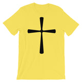 Black Solid Curved T Cross Unisex T-Shirt Abyssinian Kiosk Ethiopian Coptic Latin Christian Bella Canvas Original Art Fashion Cotton Apparel Clothing