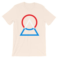 Red White Blue Circle Triangle Unisex T-Shirt Abyssinian Kiosk Harmonious Meeting Fashion Cotton Apparel Clothing Bella Canvas Original Art