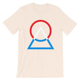 Red White Blue Circle Triangle Unisex T-Shirt Abyssinian Kiosk Harmonious Meeting Fashion Cotton Apparel Clothing Bella Canvas Original Art