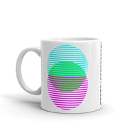 Cyan Green Magenta Lined Circles Kaffa Mug