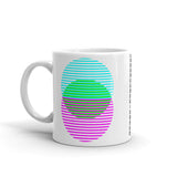 Cyan Green Magenta Lined Circles Kaffa Mug