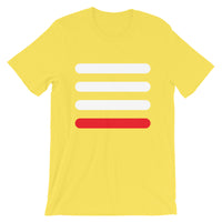 3 White Bars 1 Red Unisex T-Shirt Abyssinian Kiosk Lines Fashion Cotton Apparel Clothing Bella Canvas Original Art
