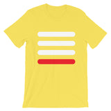3 White Bars 1 Red Unisex T-Shirt Abyssinian Kiosk Lines Fashion Cotton Apparel Clothing Bella Canvas Original Art