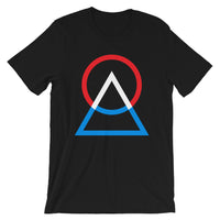 Red White Blue Circle Triangle Unisex T-Shirt Abyssinian Kiosk Harmonious Meeting Fashion Cotton Apparel Clothing Bella Canvas Original Art