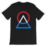 Red White Blue Circle Triangle Unisex T-Shirt Abyssinian Kiosk Harmonious Meeting Fashion Cotton Apparel Clothing Bella Canvas Original Art