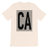 Black Grid CA Unisex T-Shirt Bella Canvas Original Art Abyssinian Kiosk Fashion Cotton Apparel Clothing California State America US