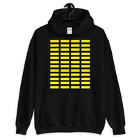 Yellow Grid Bars Unisex Hoodie Abyssinian Kiosk Rectangle Bars Spaced Evenly Grid Pattern Fashion Cotton Apparel Clothing Gildan Original Art