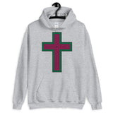 Black Pink Green Maze Cross Unisex Hoodie Abyssinian Kiosk Christian Jesus Religion Lined Latin Cross Gildan Original Art Fashion Cotton Apparel Clothing