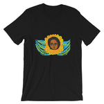 Green Blue Angel Unisex T-Shirt Traditional Ethiopian with Feathers and Wings Abyssinian Kiosk Ethiopian Bella Canvas Original Art Fashion Cotton Apparel Clothing