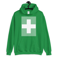 White Criss White Cross Unisex Hoodie Abyssinian Kiosk Equal Arm Cross Christian Criss Cross Lines Gildan Original Art Fashion Cotton Apparel Clothing