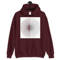 Half Blank Half Grey Cube Spokes White BG Unisex Hoodie Abyssinian Kiosk Squares Bicycle Spokes Background Fashion Cotton Apparel Clothing Gildan Original Art