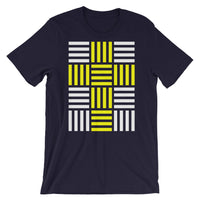 4 Lines Yellow Cross White Unisex T-Shirt Abyssinian Kiosk Christian Bella Canvas Original Art Fashion Cotton Apparel Clothing